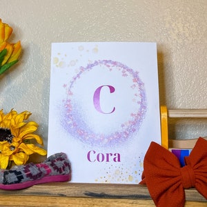 Targa con il nome della cameretta dei bambini Stampa personalizzata per bambini/Decorazione della camera della neonata Stampa con dedica del bambino Arte della parete della cameretta dei bambini per neonato Stampa del nome del bambino