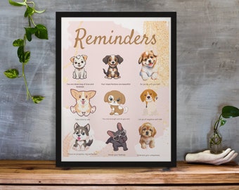 Mental Health Wellbeing | Gentle Reminders Wall Art Poster