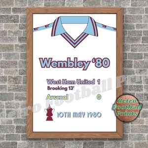 1980 FA CUP FINAL themed art print, poster A3/A4 - Cockney Cup Final, Man Cave, Nostalgic Football Gift for him. Digital Download Poster
