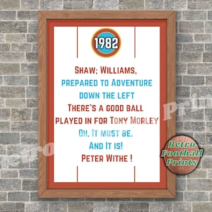 Oh, it must be. And it is, PETER WITHE! themed art print A3/A4 - 1982 European Cup Final, Man Cave, Gift for him. Digital Download Poster