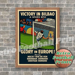 Tottenham 2025 Europa League Final Art Print | Micky van de Ven goal clearance | Football Wall Art | Gift for him | Digital Download Poster