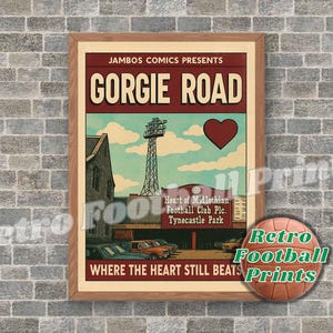 GORGIE ROAD SIGN Tynecastle Park Comic Book Art Poster | Hearts sign | A3/A4 Football Wall Art | Gift for him | Digital Download Poster
