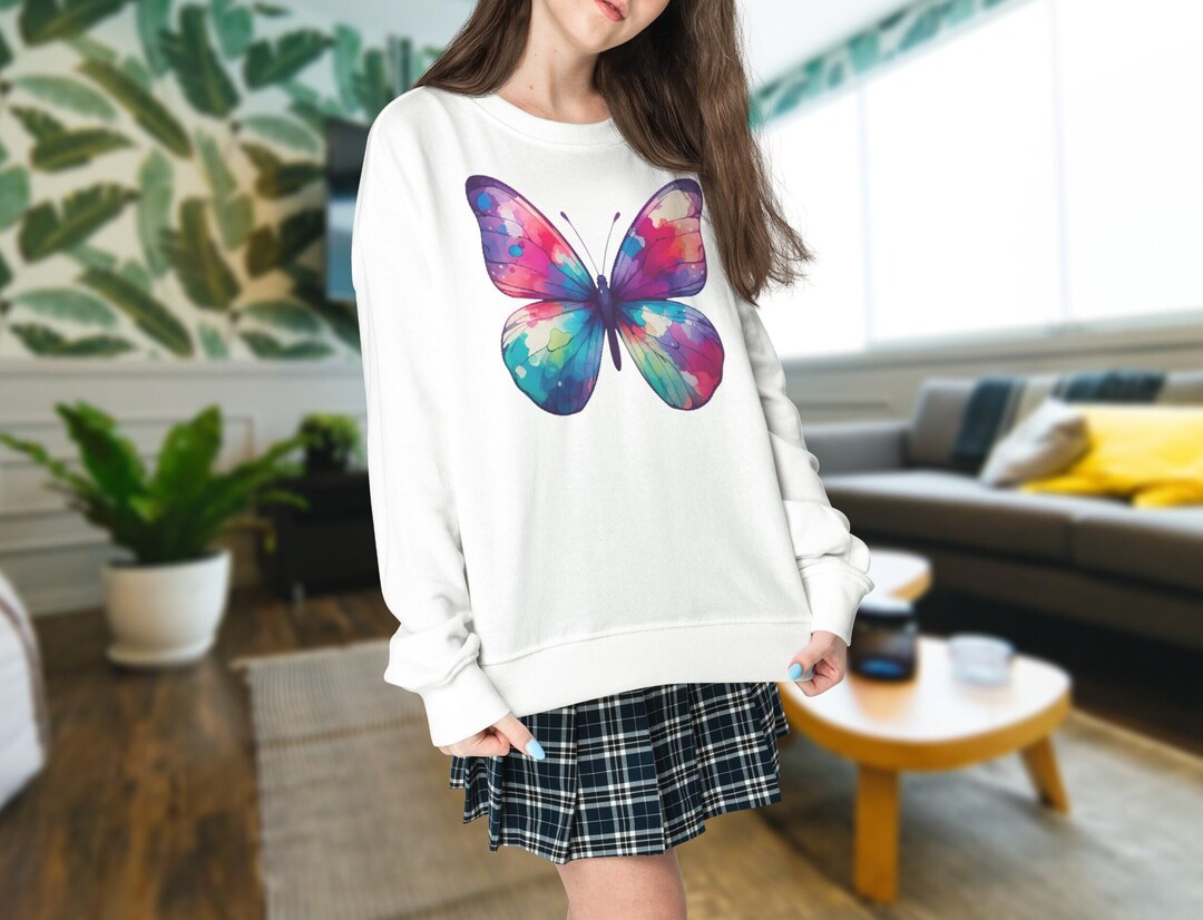 Sweatshirt Gift With Butterfly Sweater Watercolor Butterfly for Mom