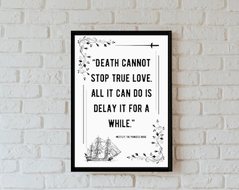 Stampa da parete con citazione romantica della principessa sposa Westley