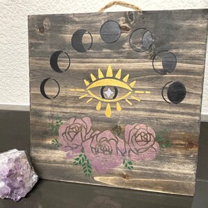 Moon Phase Roses Phases of the Moon and Purple Roses - 10”x10” Painting - Etsy