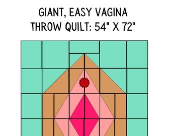 Giant, Easy Vagina Throw Quilt Pattern w/ Comics by Sloppy Quilter (yes, it's printable!)