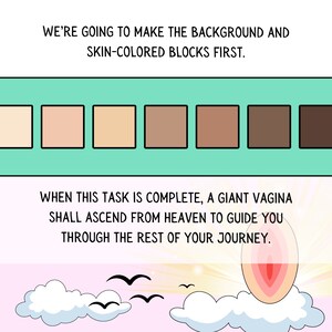 Giant, Easy Vagina Throw Quilt Pattern w/ Comics by Sloppy Quilter (yes, it's printable!) image 5