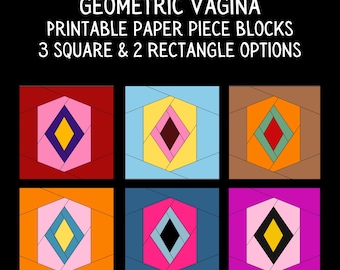Vulva Quilt Block - Foundation Paper Piecing Pattern (Digital Download)