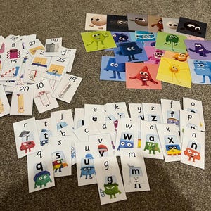 Alphablock, numberblock and colourblock flashcards