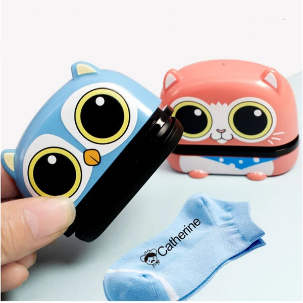 Kindergarten Kids Cartoon Personalized Photosensitive Pet Owl Pastel Name Seal Clothes Flash Foam Self Ink Toy Stamp