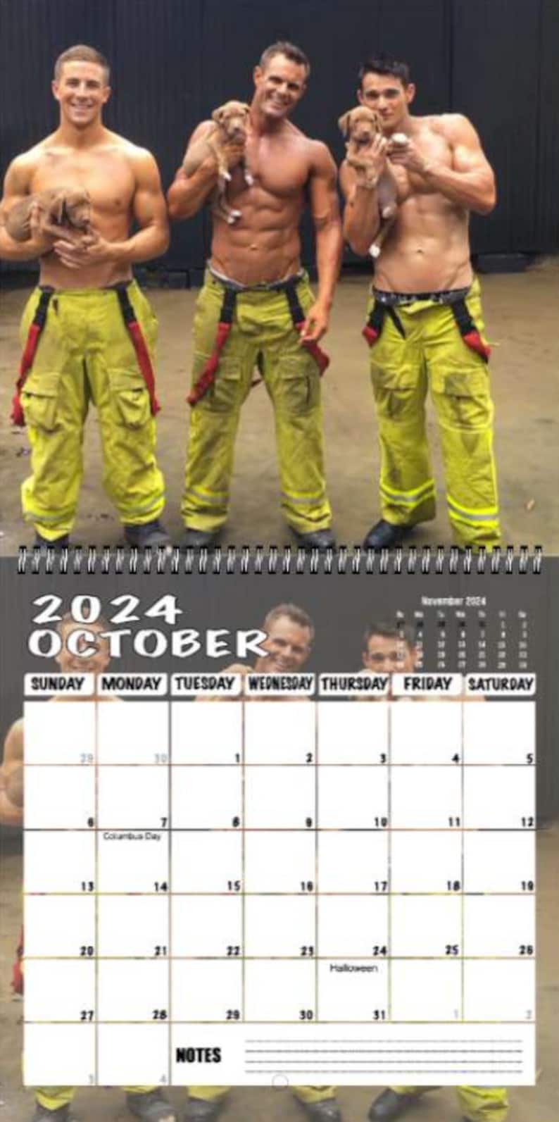2024 Wall Calendar / Fireman Calendar / 12 Month Calendar / Etsy