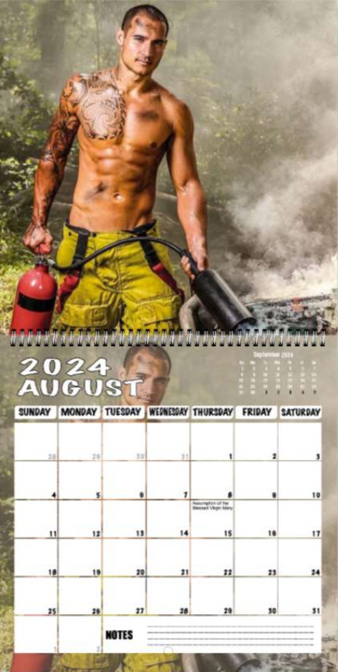 2024 Wall Calendar / Fireman Calendar / 12 Month Calendar / Etsy Canada