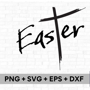 Happy Easter Cross - Instant Digital Download svg, png, dxf, and esp files included! Easter SVG with Cross