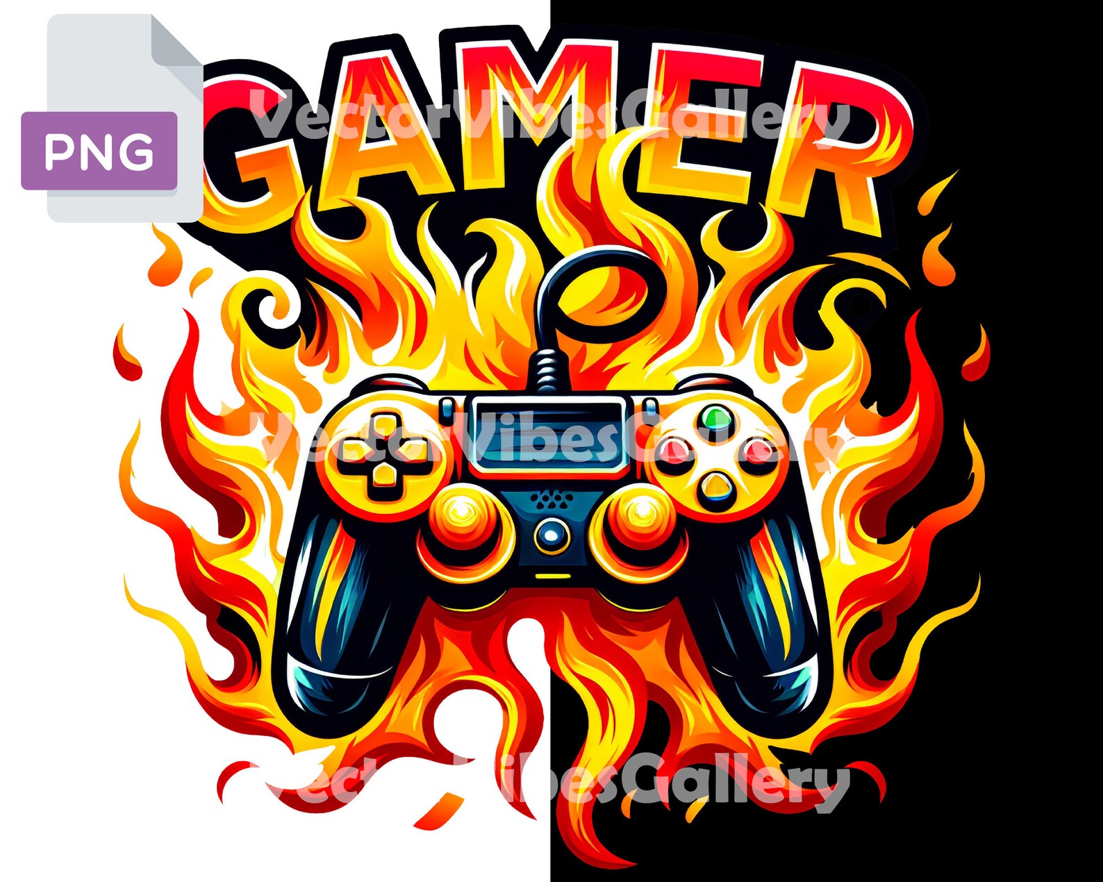 Controller R2 Flaming Flaming Gaming Controller PNG, Urban Graffiti Sublimation Design ...