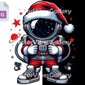 Streetwear Santa Astronaut Png, Urban Sublimation Design, Christmas DTF File, Xmas Shirt, Transparent Background, Digital Instant Download