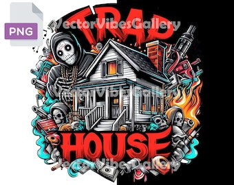 Trap House PNG, Urban Graffiti Graphic, Rap Music (Digital Download)