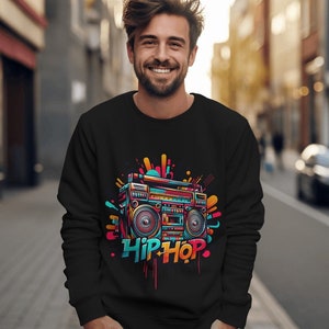 Boombox Hip Hop Graffiti Png, Urban Graphic Sublimation Design, Rap