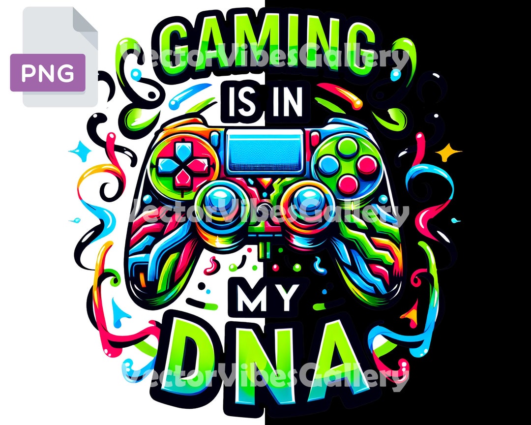Gaming DNA PNG, Urban Graffiti Clipart, Gamer T-shirt Design - Etsy