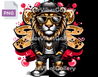 Urban Graffiti Lion PNG, Streetwear Design (digital Download) - Etsy