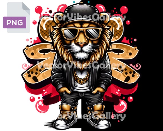 Urban Graffiti Lion PNG, Streetwear Design (digital Download) - Etsy