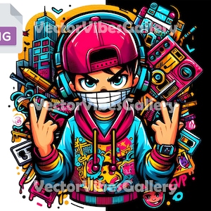 Streetwear Bad Boy Png, Urbanes Grafikdesign, Hip-Hop-Plakat. DTF Rap Musik Print für Shirt, Hoodie, Sofort Download Digital