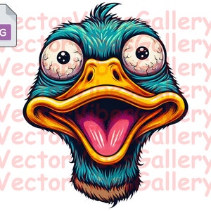 Funny Duck png, Diseño de sublimación Ducked descargable, Clipart de dibujos animados para camiseta, Vector Cricut, DTG, Descarga instantánea