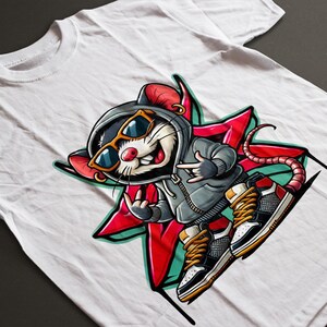 Cartoon Streetwear Rat Png, Urban Graphic Sublimation Design, Hip Hop ...