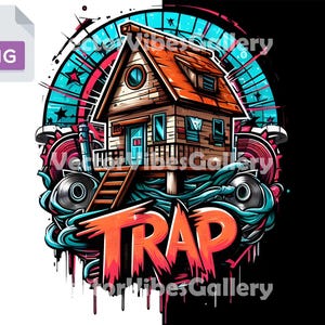 Trap House PNG, Urban Streetwear Clipart, Hip Hop Design, Graffiti Trap Art, Digital Instant Download, PNG for T-Shirt Design, Rap Printable