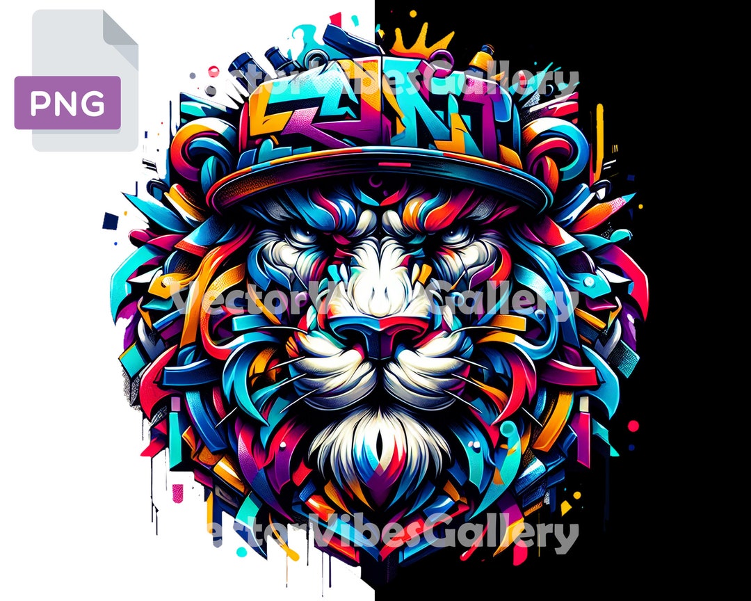 Graffiti Lion PNG, Urban Hip Hop Design (digital Download) - Etsy