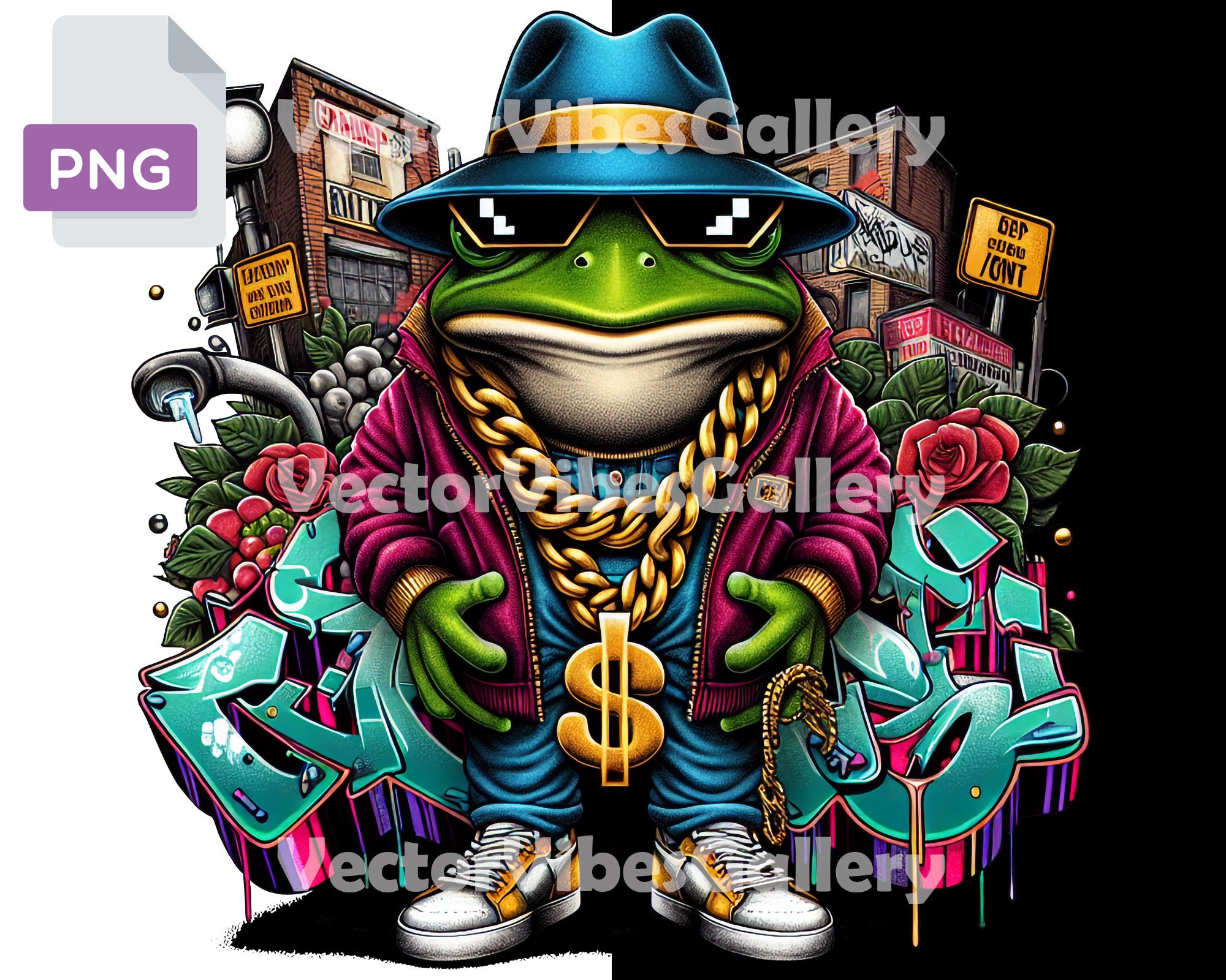 ストリートウェア カエル PNG、アーバン グラフィティ クリップアート