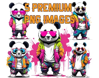Streetwear Panda PNG, Graffiti Graphics, Hip Hop Vector (Digital Download)