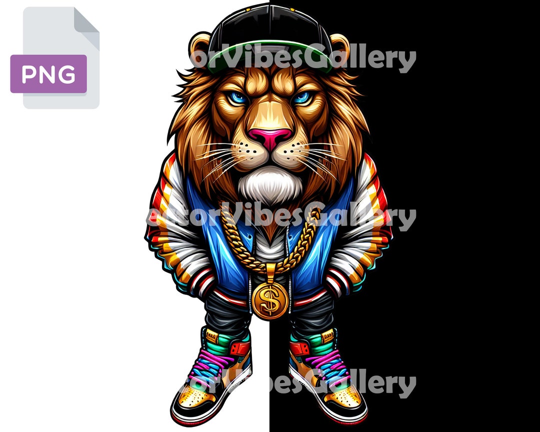 Gangster Lion PNG, Urban Hip Hop Design (digital Download) - Etsy