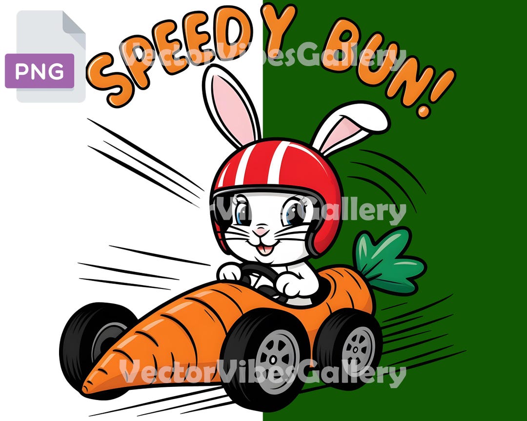 Cute Cartoon Rabbit Racing Racing Bunny PNG, Rabbit Clipart, Kids T-shirt Design (digital Download ...