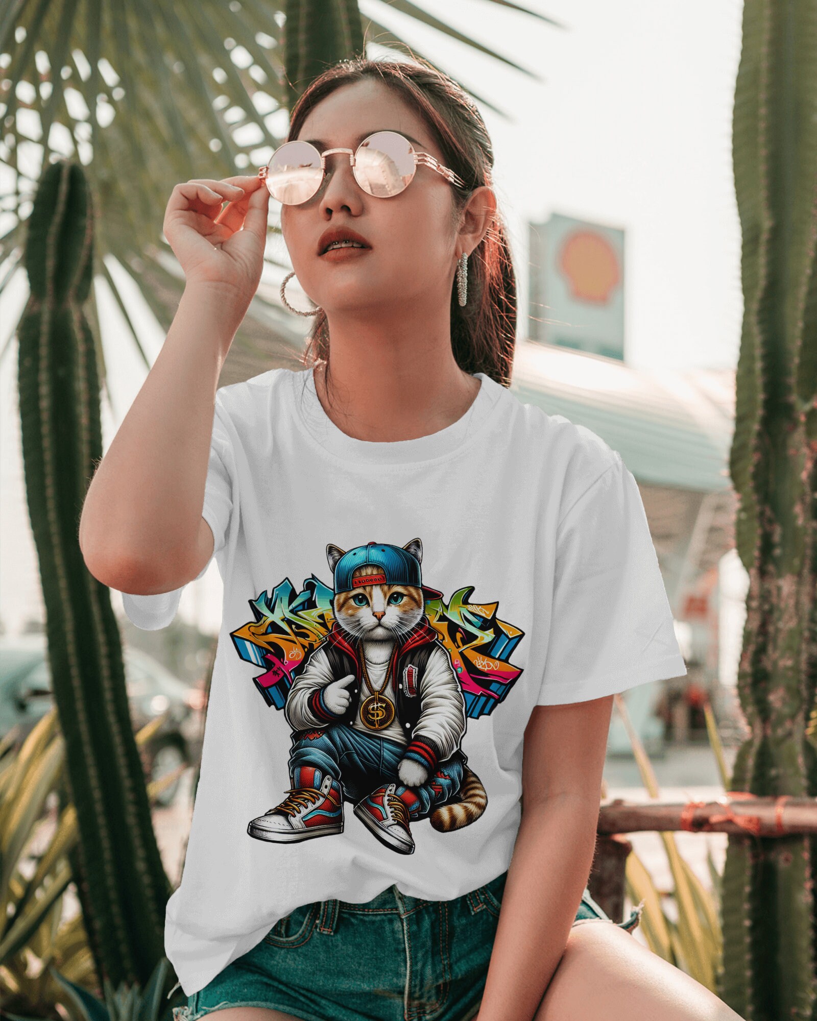 Streetwear Graffiti Cat PNG, Urban Sublimation Design (digital Download ...