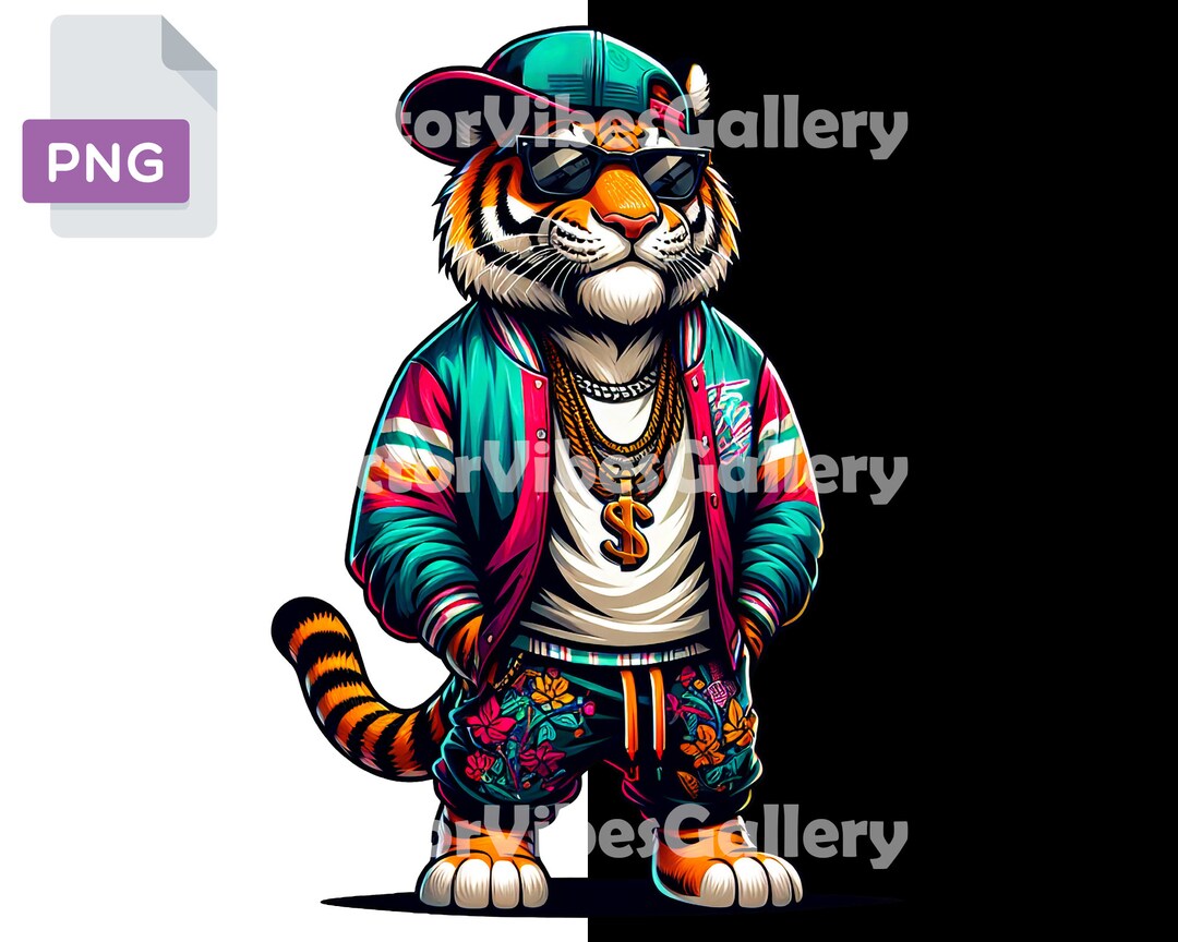 Retro Tiger PNG, Urban Streetwear Design (digital Download) - Etsy