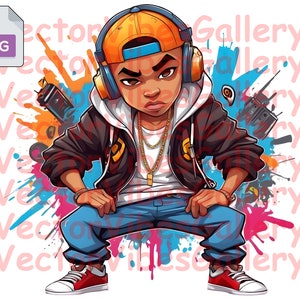 Gangster Boy Png, Streetwear Sublimation Design, Graffiti Clipart, Digital Vector Hip Hop Cute file For t-shirt, instant download