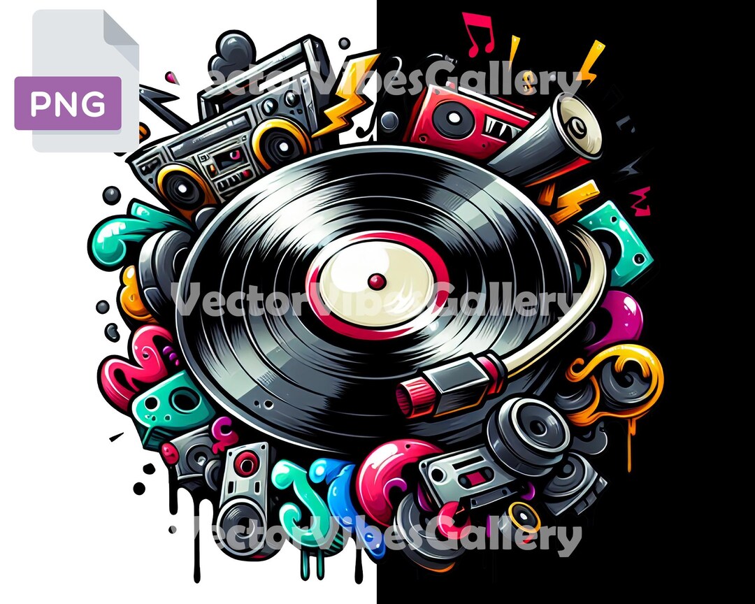 Graffiti Old School Music PNG, Urban Graphics, 90s Vibes (digital ...