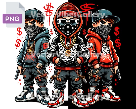 Streetwear Gangster Gang Png, Urban Graphics Sublimation