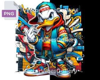 Urban Graffiti Duck PNG, Streetwear Clipart (Digital Download)