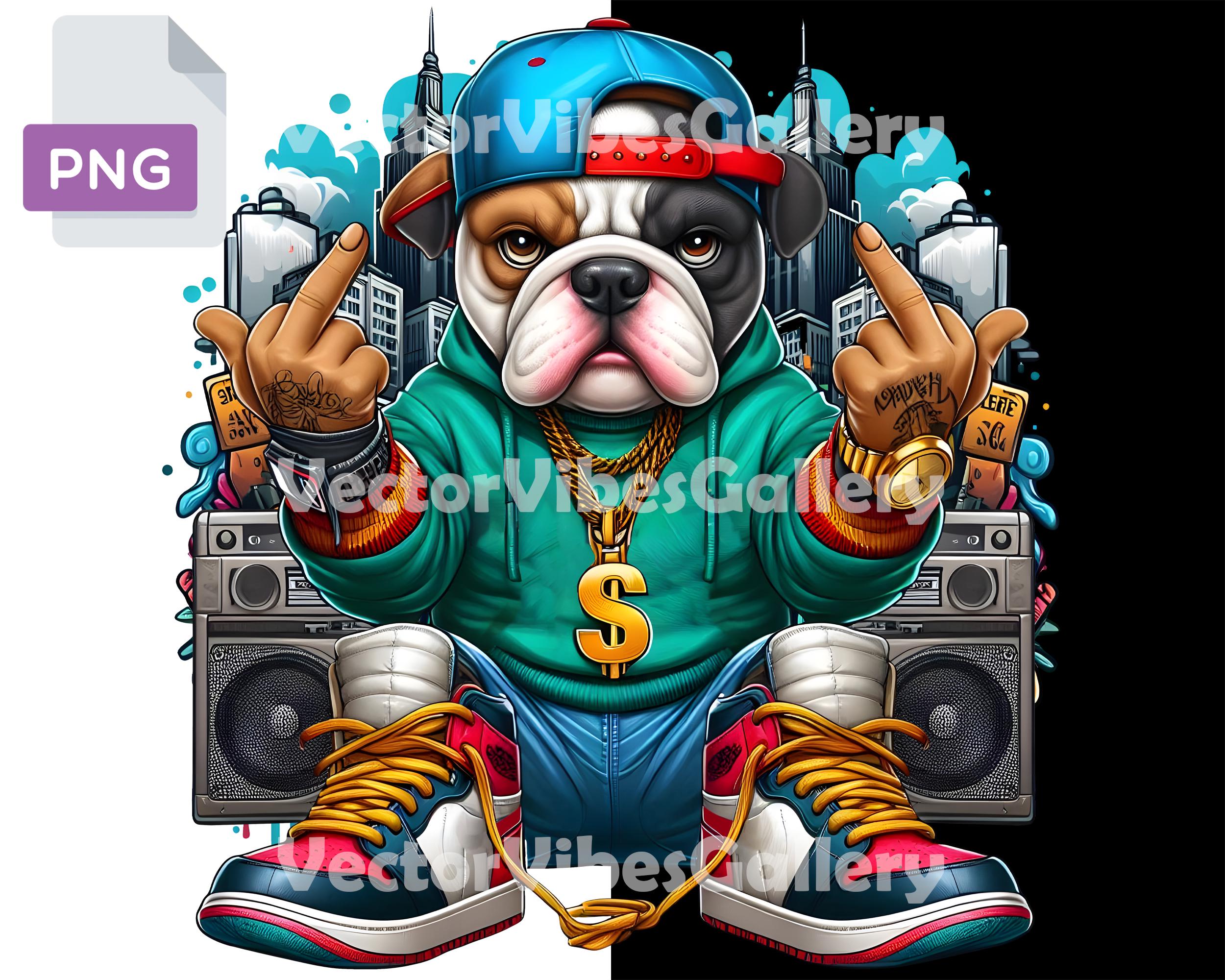 ヒップホップブルドッグ PNG、ギャンググラフィティクリップアート