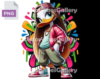 Streetwear Duck PNG, Urban Graffiti Design (Digital Instant Download)