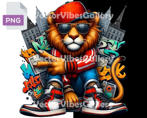 Hip Hop Lion PNG, Urban Graffiti Clipart (instant Download) - Etsy