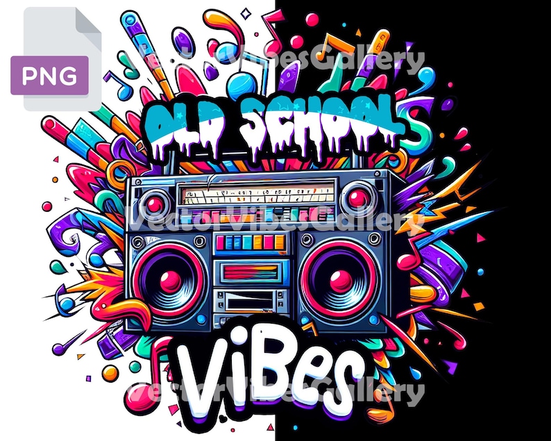 Graffiti Hip Hop Boombox PNG, Old School Design (instant Download) - Etsy