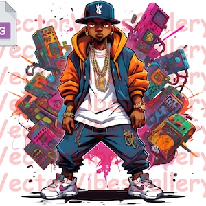 Gangsta Rap Boy png, Urban Clipart, Trap sublimation Design, Graffiti Style Design for T-shirt, Digital instant Download
