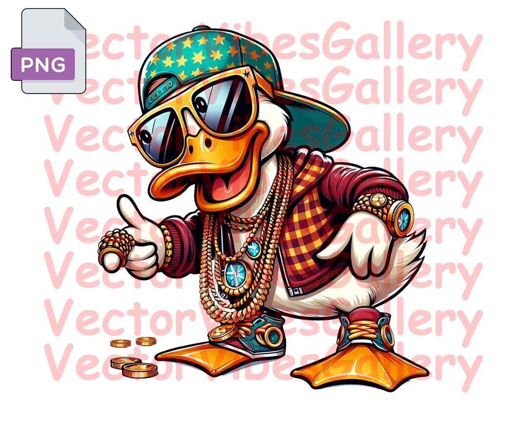 Gangster Duck Png, Urban Sublimation Design, Hip Hop Clipart
