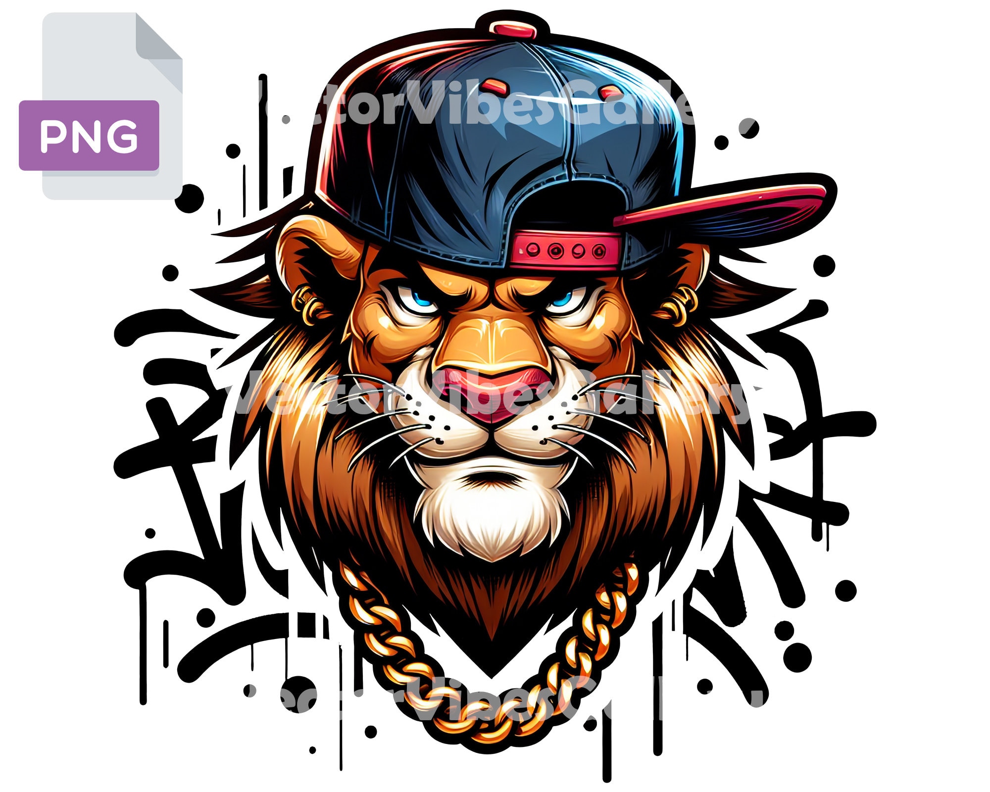 Urban Lion Graffiti PNG, Gangster Clipart, Transparent Background