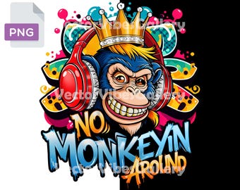 Graffiti Hip Hop Monkey PNG, Urban Clipart (Digital Download)
