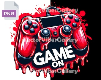 Dripping Gaming Controller PNG, Graffiti Game On Design (Digital Download)