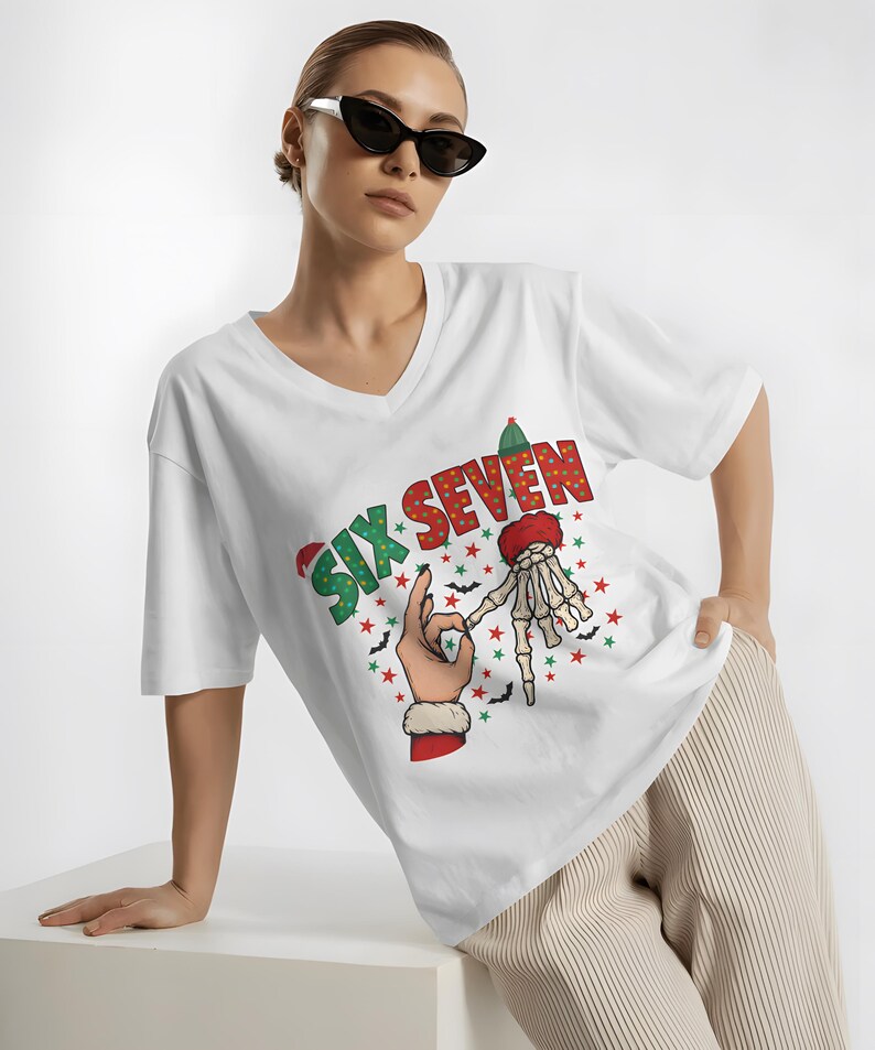 Meme navideño Six Seven PNG, gráfico de huesos graciosos (descarga ...