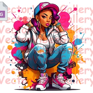 Trap Girl png, Trap sublimation design , Urban Clipart, Downloadable Digital design, aesthetic hip hop, Instant Download